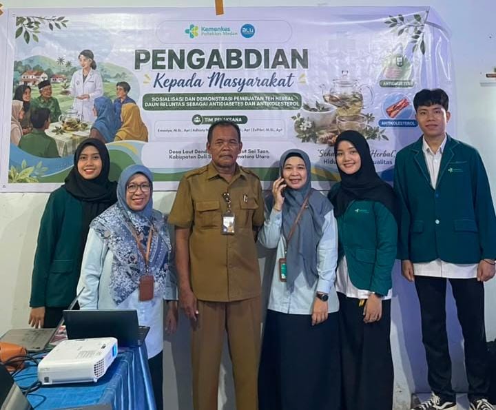 Dorong Kemandirian Kesehatan Warga Laut Dendang, Tim Farmasi Poltekkes Medan Kenalkan Inovasi Teh Herbal Daun Beluntas
